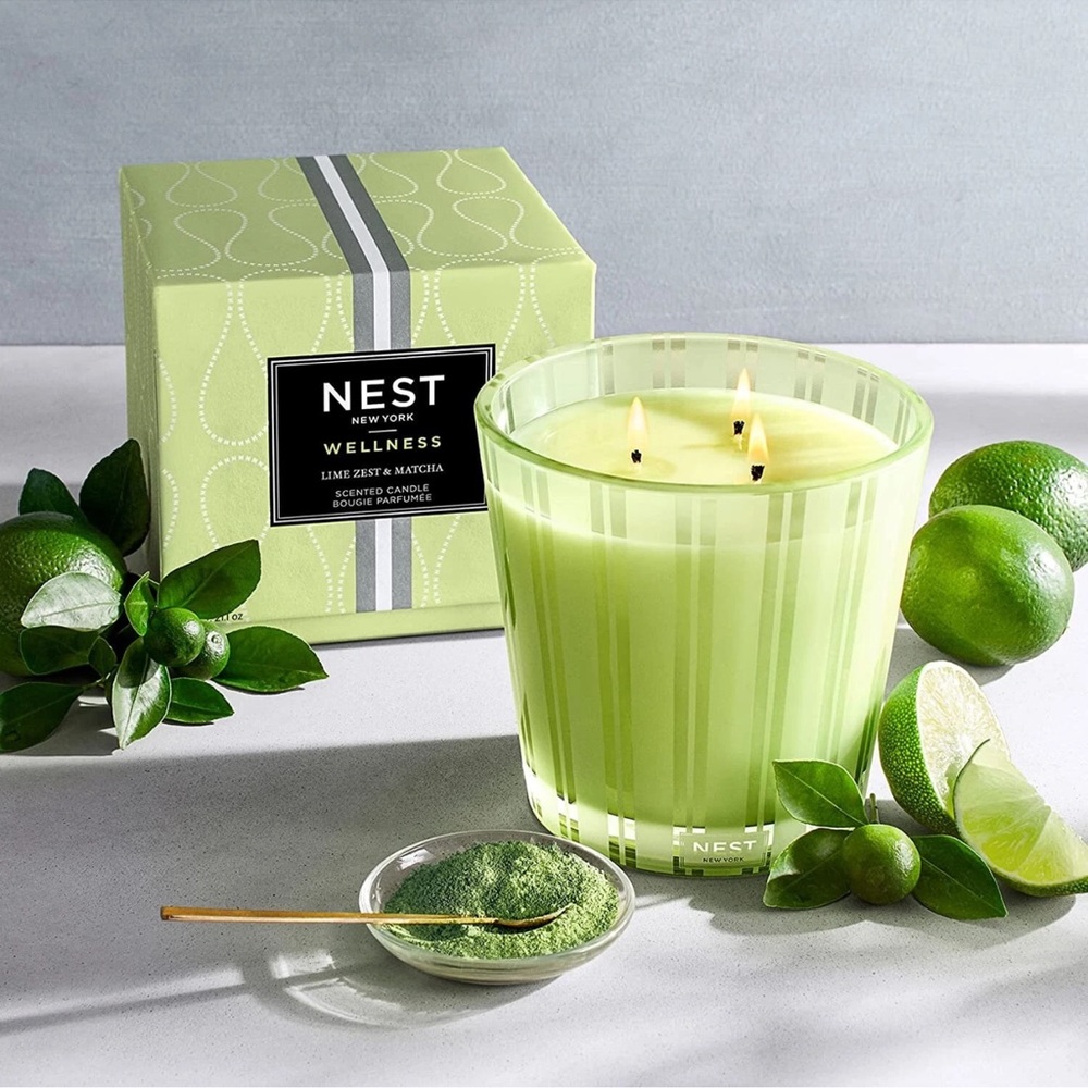 NEW Nest Fragrances Lime Zest And Matcha 3 Wick Candle